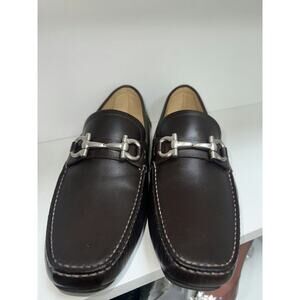 Salvatore Ferragamo Men's Dark Brown Leather Bit Loafers